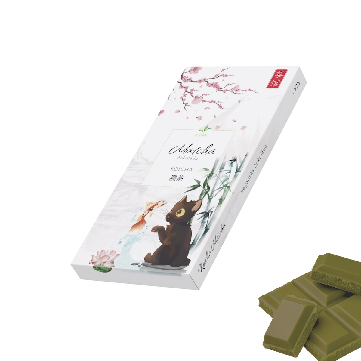 vegan matcha koicha cokolada